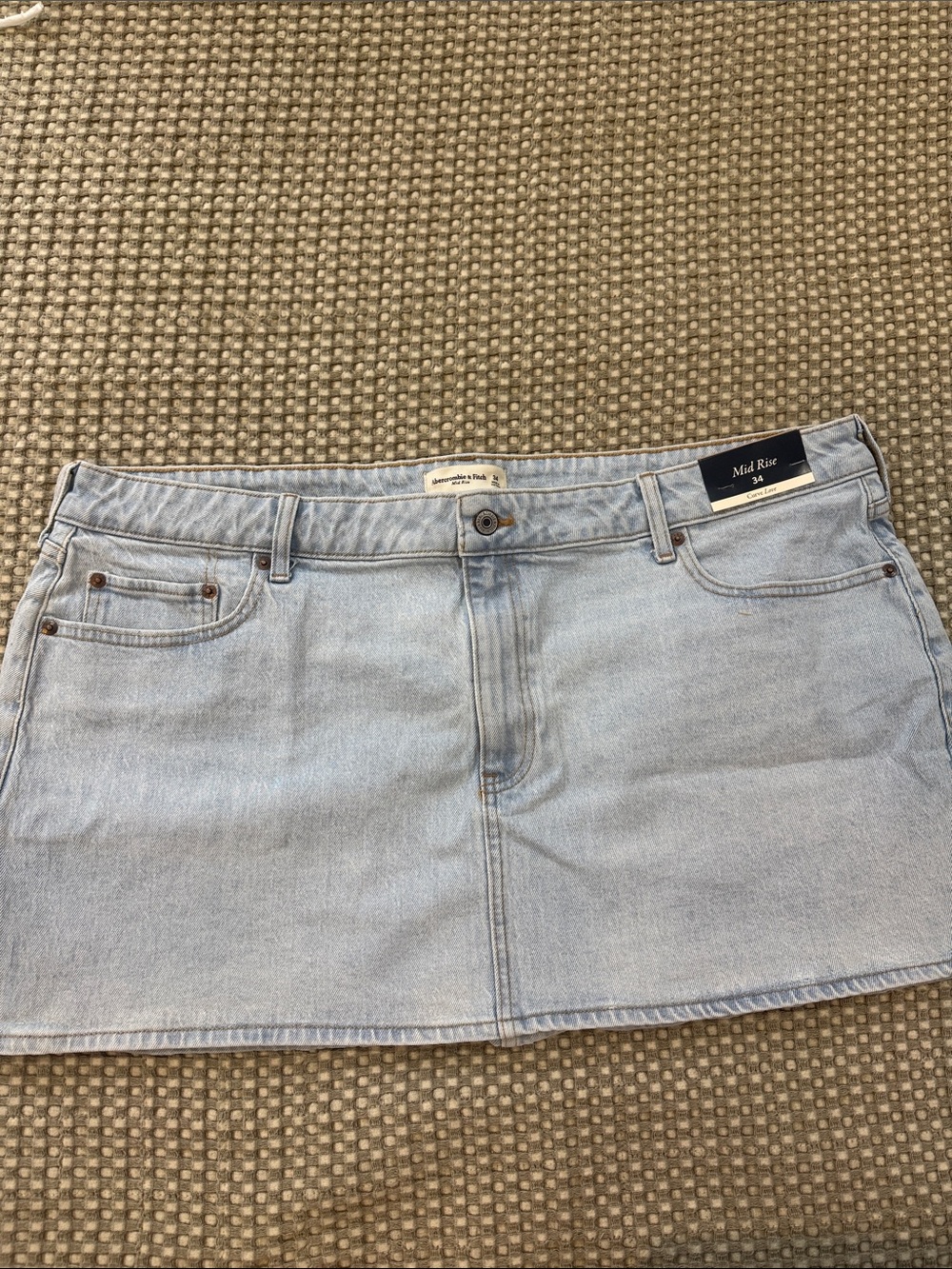 Abercrombie & Fitch Light Wash Denim Mini Skirt